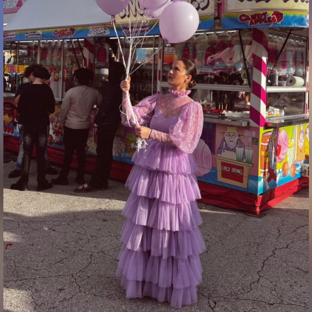 RARE Custom 80’s Lavender Ruffle Dress
